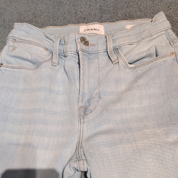 Frame Denim Le Easy Flare Faded Blue Cotton Jeans Size 26 - Picture 7 of 9